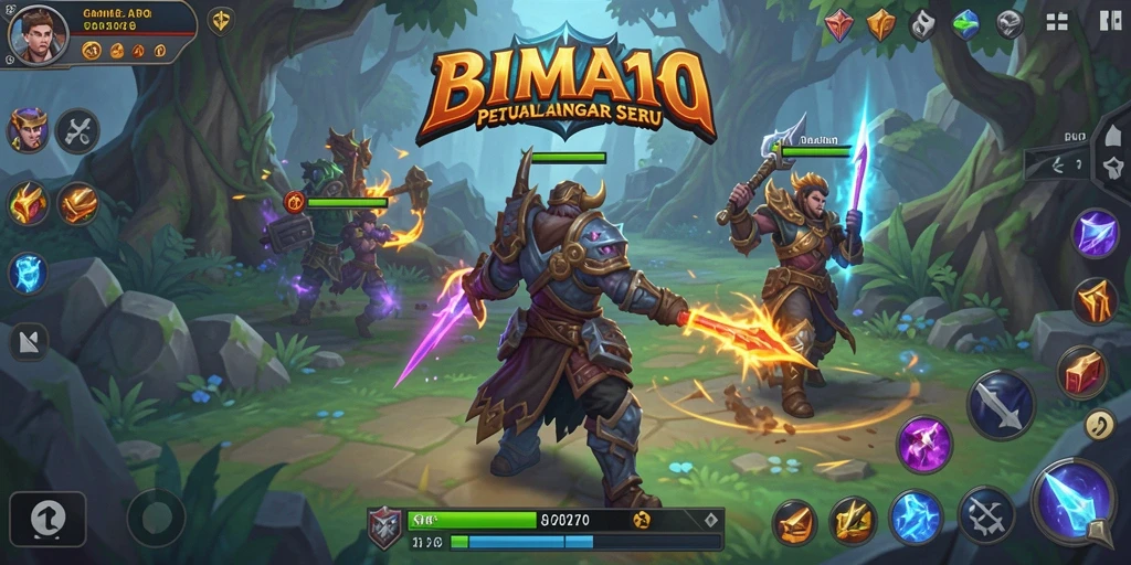Tangkapan layar utama BIMA11 menunjukkan aksi mendebarkan dalam pertempuran ARPG.