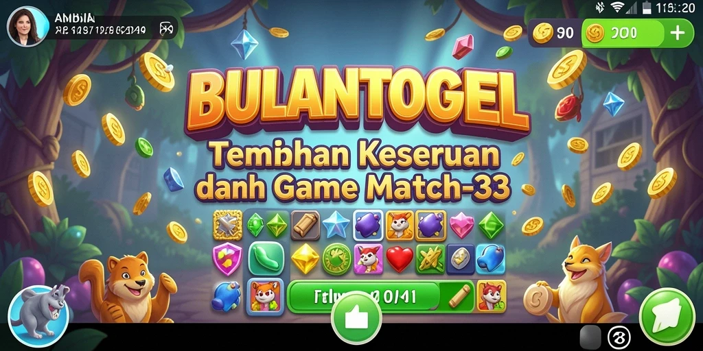 Tampilan menarik gameplay Match-3 dalam BULANTOGEL.