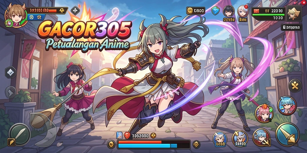Tampilan gameplay GACOR305 dengan karakter Anime yang hidup.