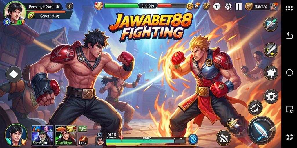 Screenshot menampilkan aksi seru dalam permainan Fighting.