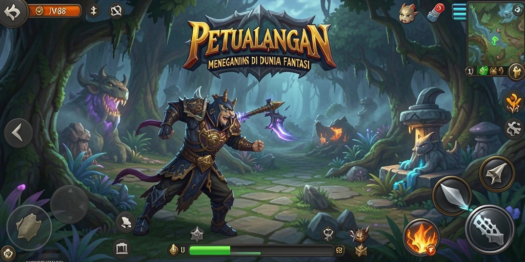Tampilan gameplay JV88 menunjukkan aksi petualangan yang mendebarkan.