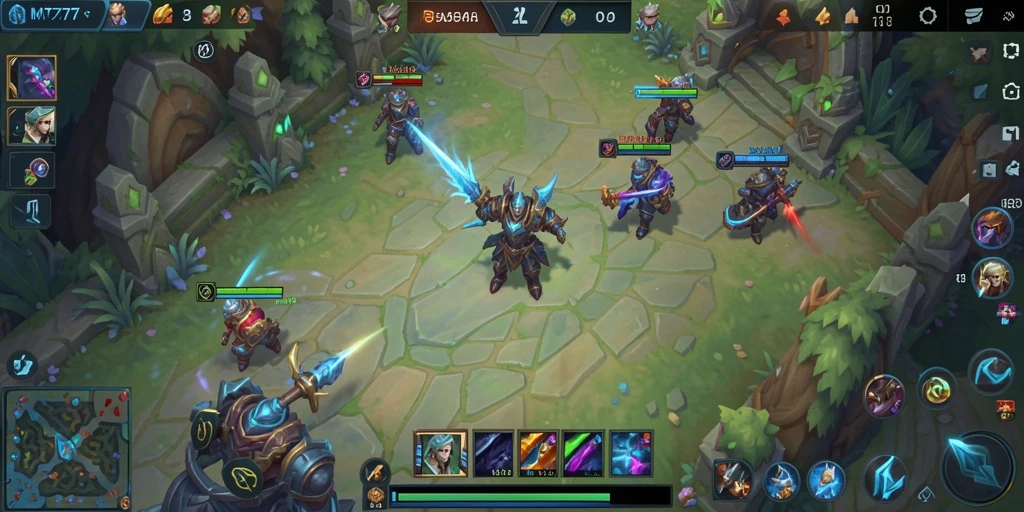 Screenshot MT777 menampilkan aksi pertempuran menegangkan di arena MOBA.