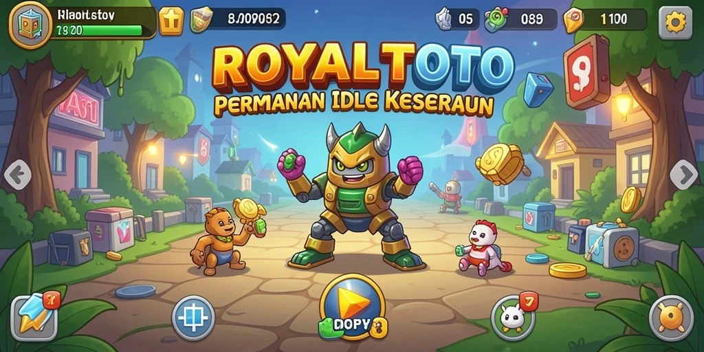 Screenshot gameplay ROYALTOTO menampilkan kemajuan dan keseruan bermain Idle.