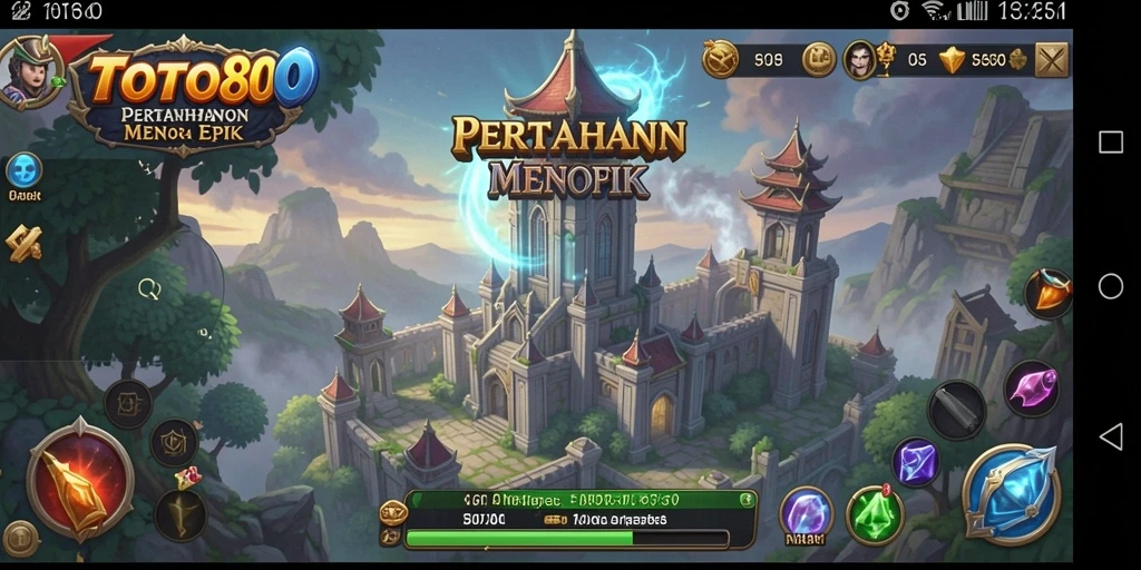 Tampilan menara dalam TOTO80 saat melawan gelombang musuh.