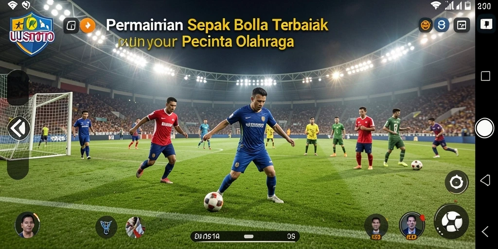 Screenshot UUSTOTO menampilkan pertempuran sengit dalam permainan sepak bola.