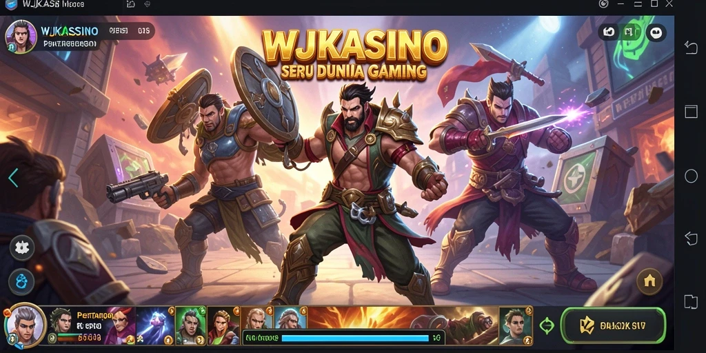 Tampilan gameplay seru dari WJKASINO dengan pertarungan intens.
